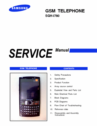 Samsung SGH-i780 Service Manual gsm telephone - Part 1/3 [Tot. file 6.805Kb] Pag. 111